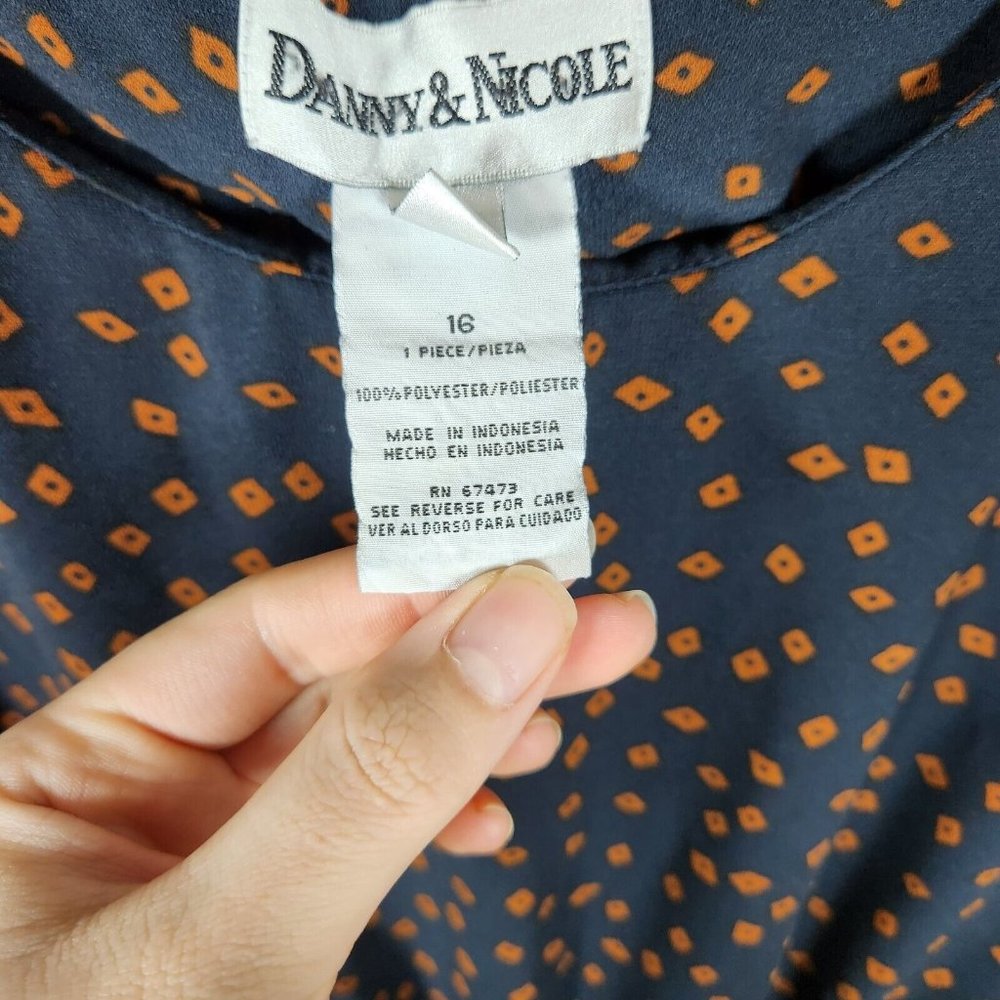 Danny and Nicole Dress Womens 16 Blue Skater A Line Career Work Cap Sleeve - Picture 6 of 10